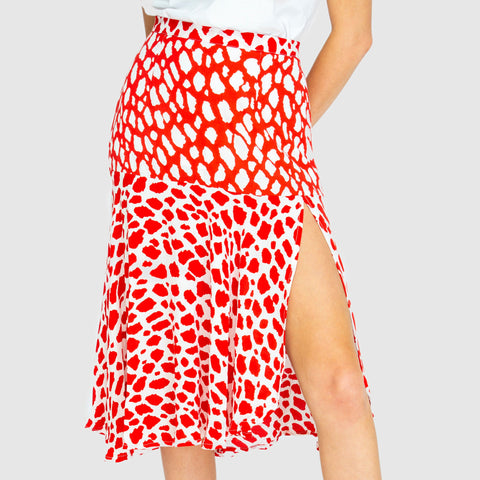 State Of Georgia I THE PARIS SKIRT - Giraffe red/white