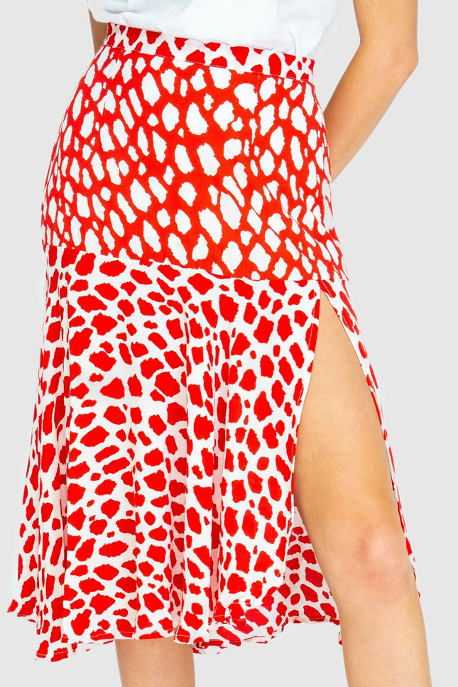 State Of Georgia I THE PARIS SKIRT - Giraffe red/white