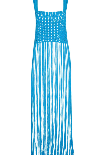 State Of Georgia I THE AZURE TASSEL DRESS - AQUA BLUE