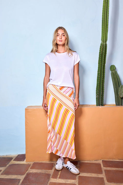 State Of Georgia I THE PAMELA SKIRT - SOLEIL STRIPE
