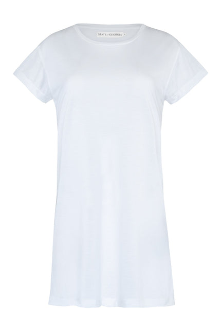 State Of Georgia I THE MONROE T-SHIRT MINI DRESS - BLEACHED WHITE