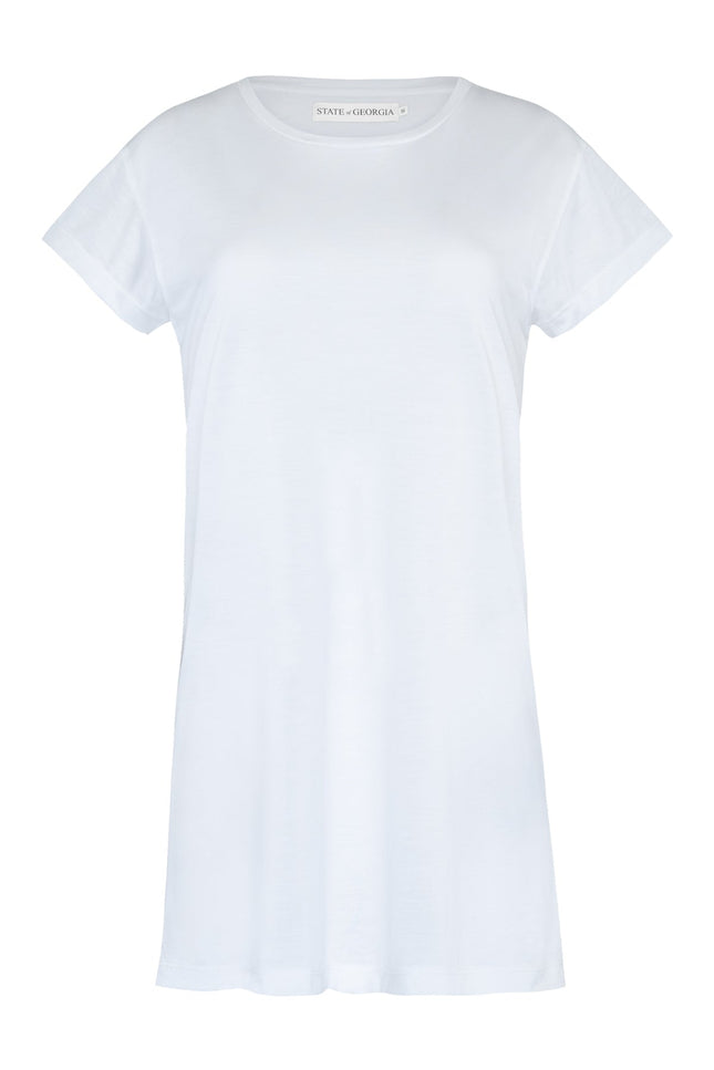 State Of Georgia I THE MONROE T-SHIRT MINI DRESS - BLEACHED WHITE