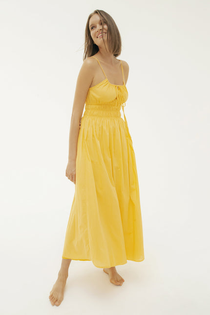State Of Georgia I THE SUNRISE ELASTIC DRESS - ORANGE