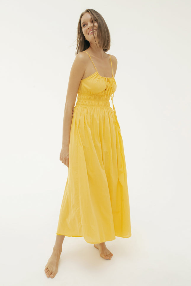 State Of Georgia I THE SUNRISE ELASTIC DRESS - ORANGE