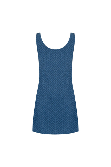 State Of Georgia I TERRINGBONE SINGLET DRESS - CLOUD BLUE