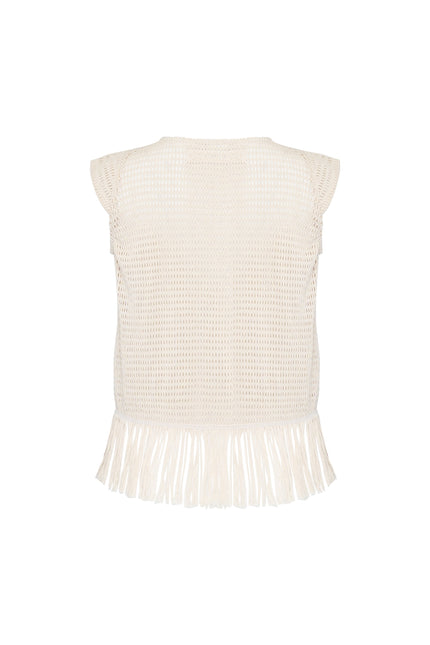 State Of Georgia I THE ERIKA KNITTED TOP - SOFT LATTE CREAM