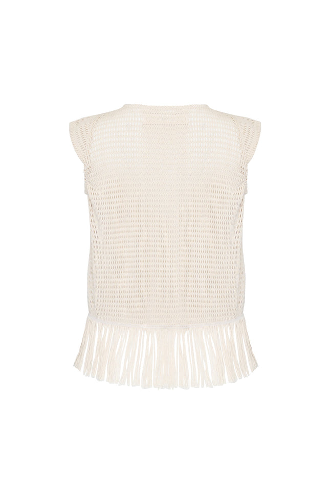 State Of Georgia I THE ERIKA KNITTED TOP - SOFT LATTE CREAM