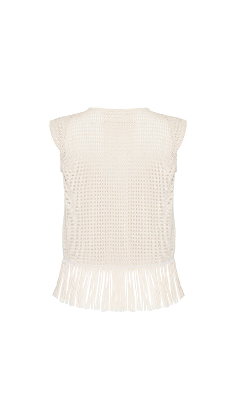 State Of Georgia I THE ERIKA KNITTED TOP - SOFT LATTE CREAM
