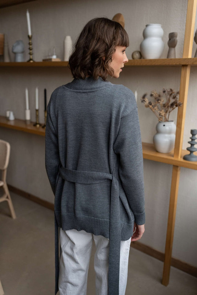 Monala | Merino wool cardigan with a belt