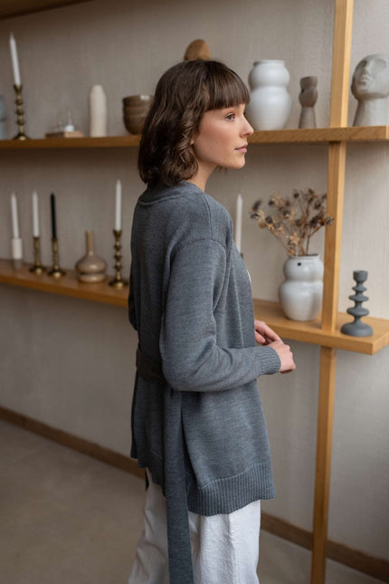 Monala | Merino wool cardigan with a belt