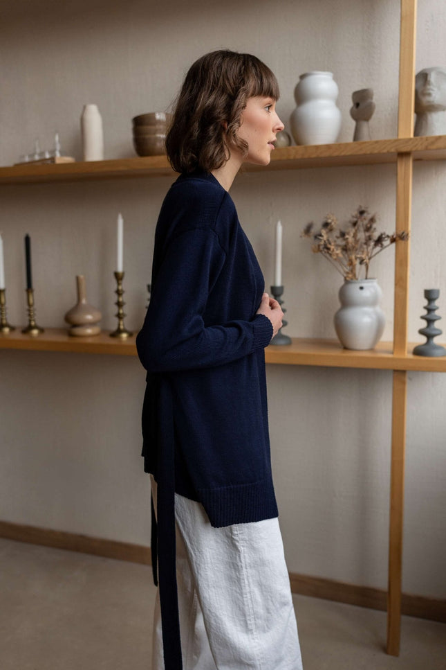 Monala | Merino wool cardigan with a belt