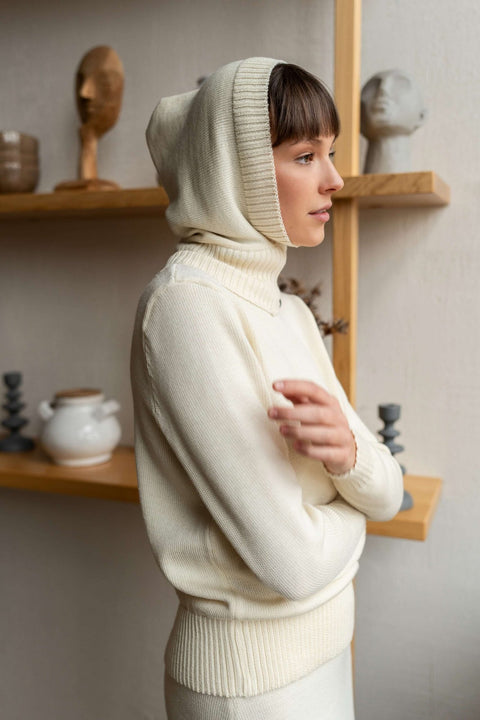 Monala | Women's knitted merino wool balaclava