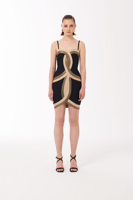 Sour Figs Mini Dress Bandage metallic fabric