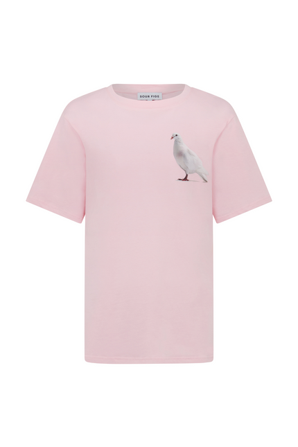 Standing Dove Print Unisex T-Shirt in Pink
