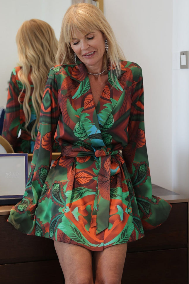Janara Jones | Autumn Paisley Mini Blazer Dress