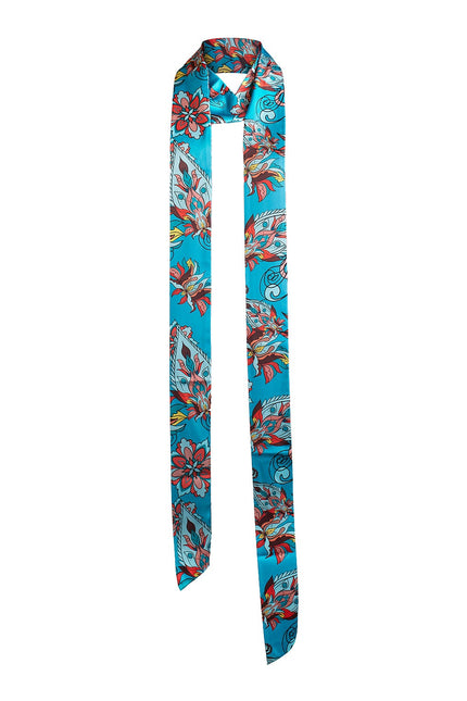 Janara Jones | Blue Floral Paisley Print Twilly Shawl