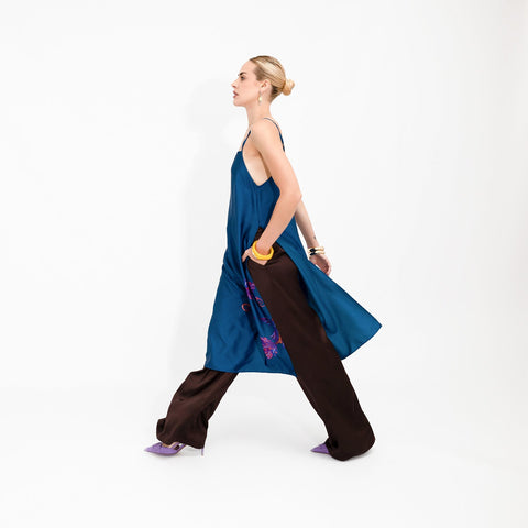 Janara Jones | Spodnie z szerokimi nogawkami czekoladowe