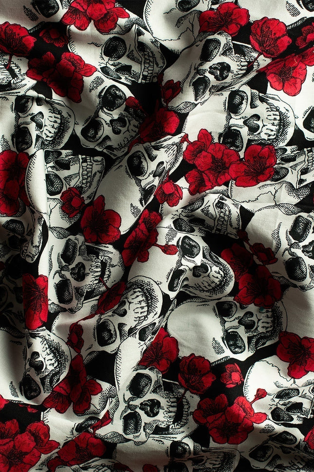 Janara Jones | Sculls And Poppies Mini Dress