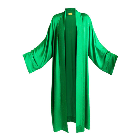 Janara Jones | Emerald Rhinestones Abaya Kaftan