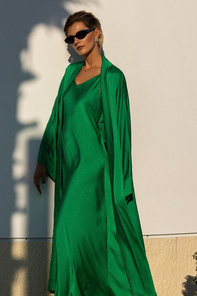 Janara Jones | Kaftan Abaya szmaragdowe cyrkonie