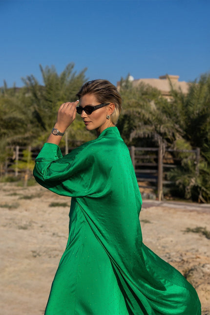 Janara Jones | Kaftan Abaya szmaragdowe cyrkonie
