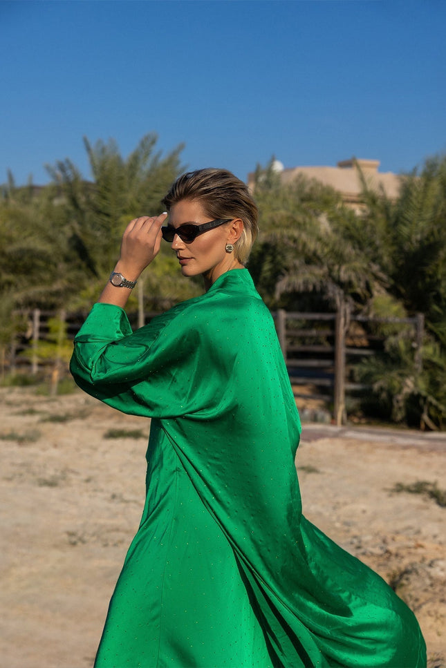 Janara Jones | Kaftan Abaya szmaragdowe cyrkonie