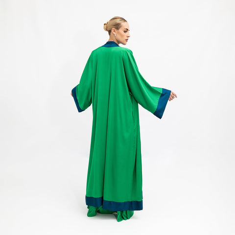 Janara Jones | Green Blue Cuffs Abaya Kaftan