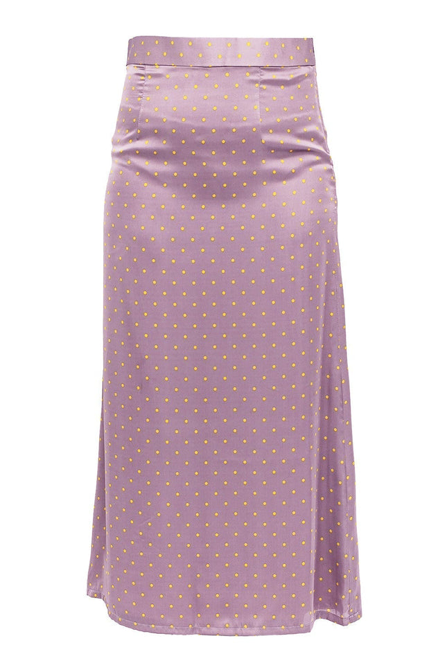 Janara Jones | Lavender Polkadot Low Waisted Maxi Skirt