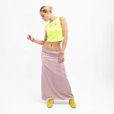 Janara Jones | Lavender Polkadot Low Waisted Maxi Skirt