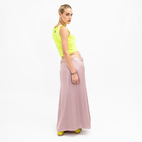 Janara Jones | Lavender Polkadot Low Waisted Maxi Skirt