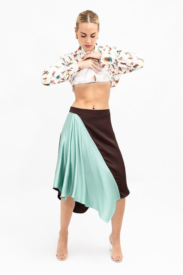 Janara Jones | Mint Chocolate Asymmetric Midi Skirt