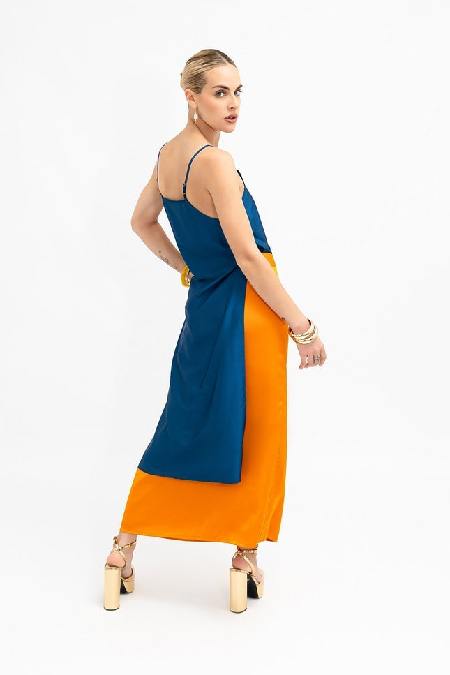 Janara Jones | Orange Low Waisted Maxi Skirt