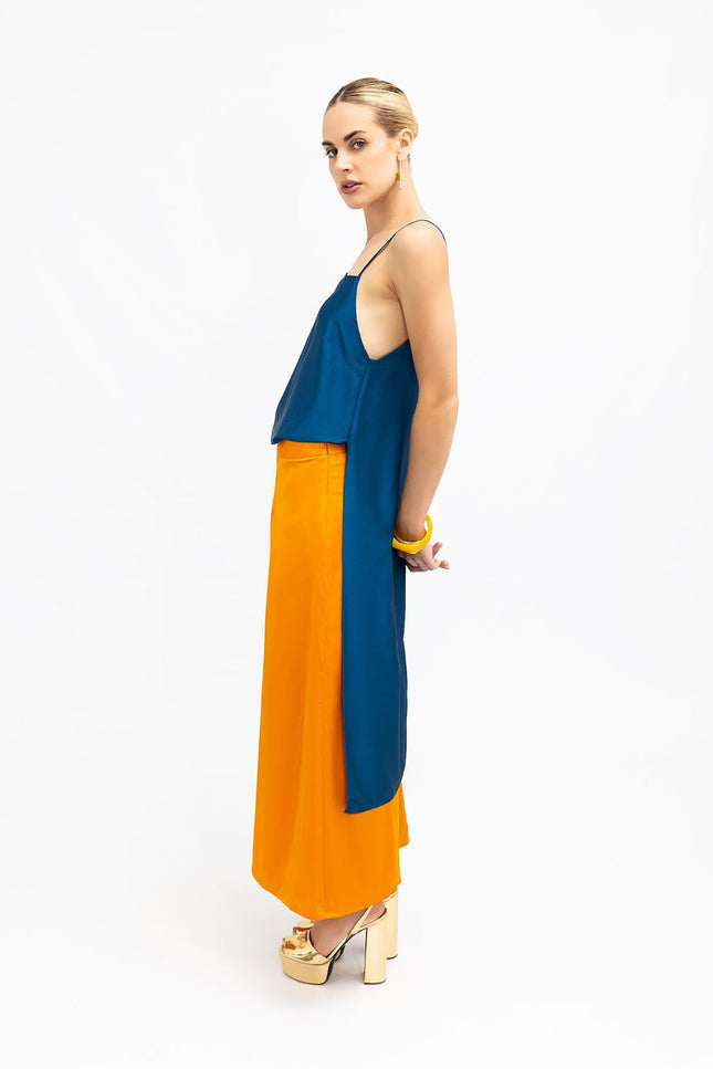 Janara Jones | Orange Low Waisted Maxi Skirt