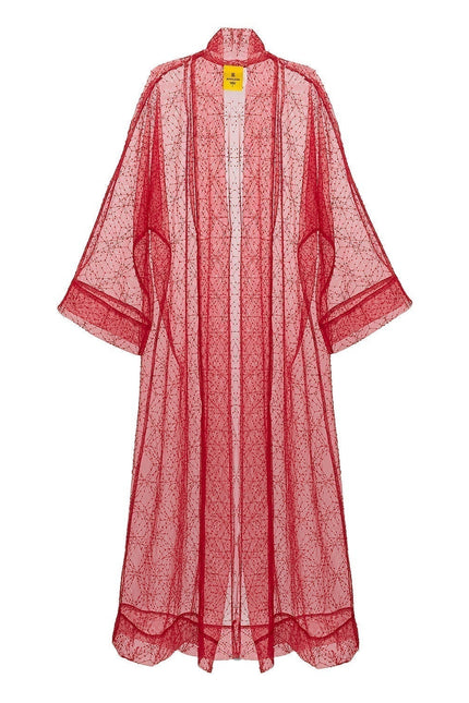 Janara Jones | Kaftan Abaya z czerwonymi koralikami