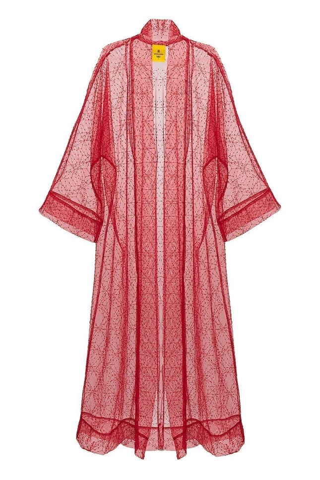 Janara Jones | Kaftan Abaya z czerwonymi koralikami