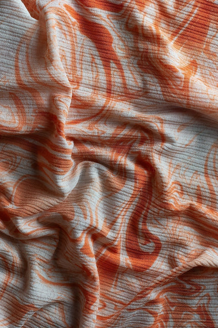 Janara Jones | Orange Tie Dye Synthetic Asymmetric Mini Dress
