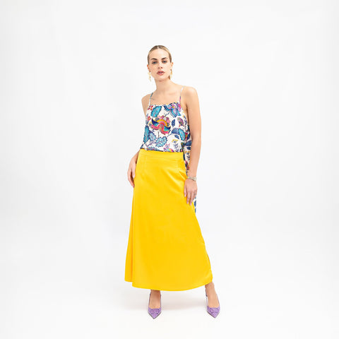 Janara Jones | Yellow Low Waisted Maxi Skirt