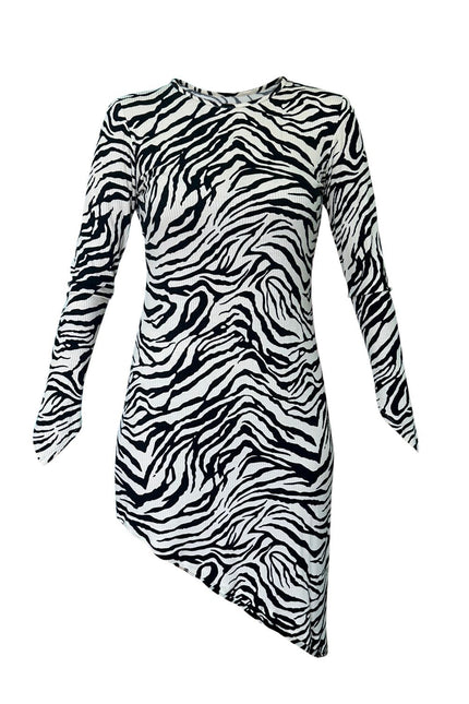 Janara Jones | Sukienka mini Zebra asymetryczna