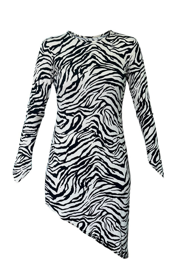 Janara Jones | Zebra Asymmetric Mini Dress