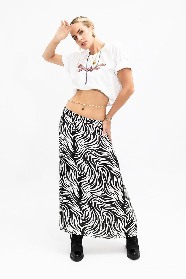 Janara Jones | Zebra Low Waisted Maxi Skirt