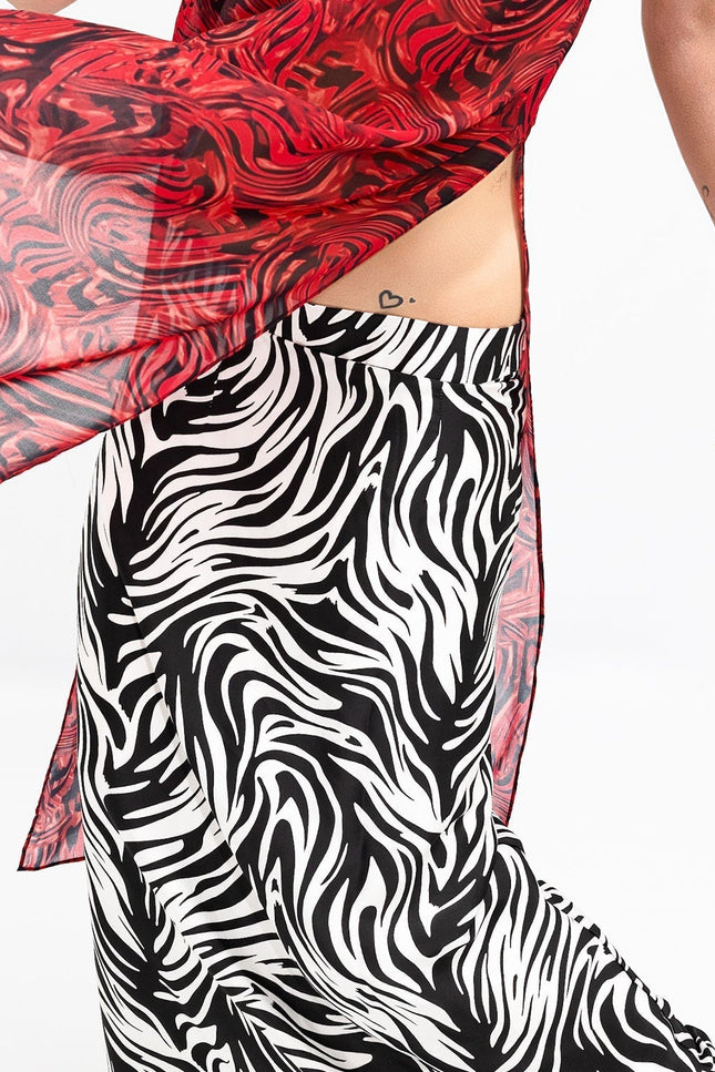 Janara Jones | Zebra Low Waisted Maxi Skirt
