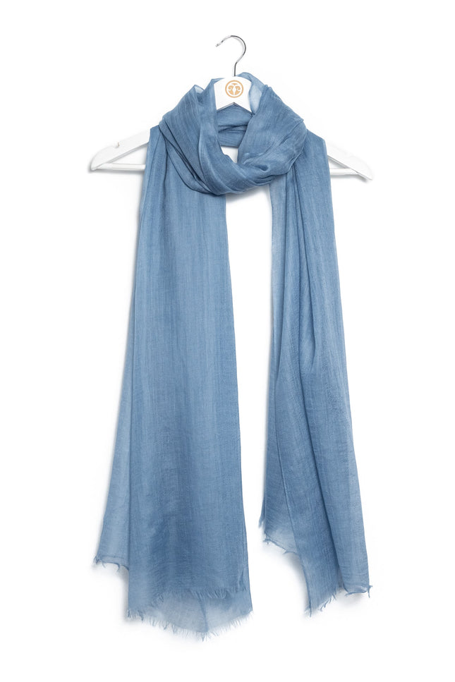 Bel Cashmere | Fular ultra fino de cashmere en color azul