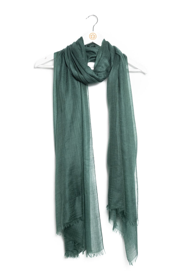 Bel Cashmere | Fular ultra fino de cashmere en color verde oscuro