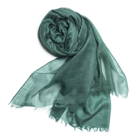 Bel Cashmere | Fular ultra fino de cashmere en color verde oscuro