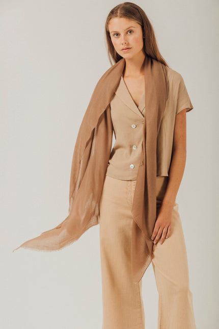 Bel Cashmere | Fular ultra fino de cashmere color té
