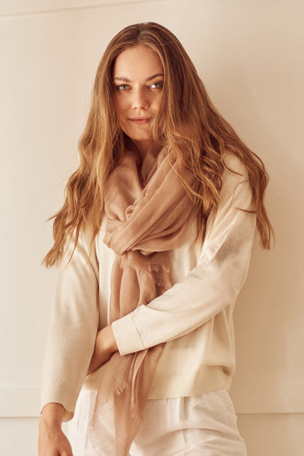 Bel Cashmere | Fular ultra fino de cashmere color té