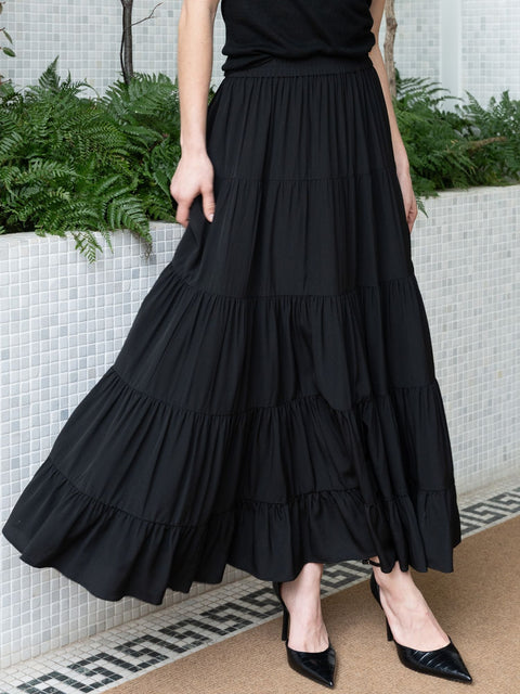 Bel Cashmere | Falda Colette de seda negra