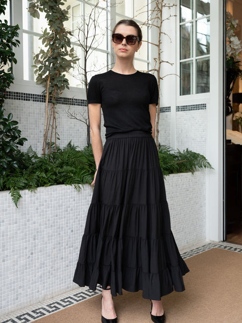 Bel Cashmere | Falda Colette de seda negra