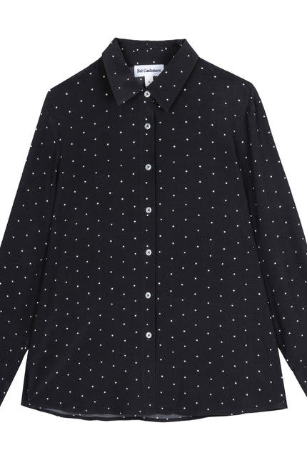 Bel Cashmere | Blusa Bianca de seda de lunares