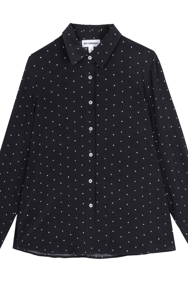 Bel Cashmere | Blusa Bianca de seda de lunares